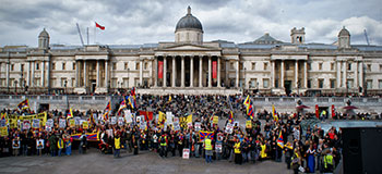 Demonstration auf dem Trafalgar Square in London